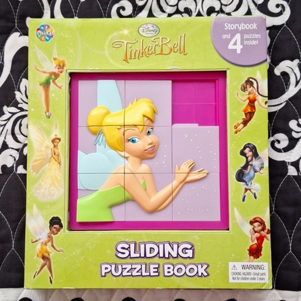 RARE Disney Tinkerbell Sliding Puzzle and Story Book